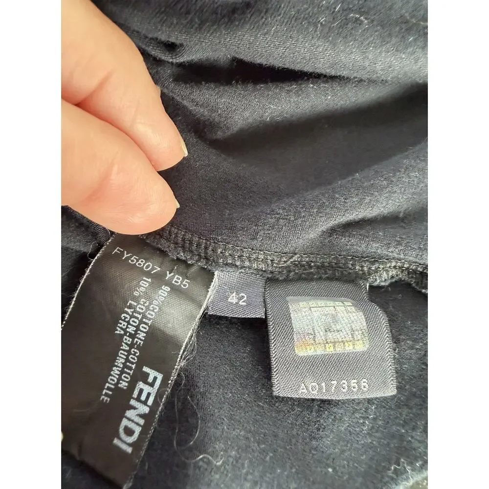 Fendi Women's Black Short Sleeve Tee US Med Premium Cotton - Picture 4 of 6